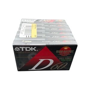 TDK D-90 Minute Audio Cassette Tapes IECI/Type I 7-Pack Bonus Pack Sealed New
